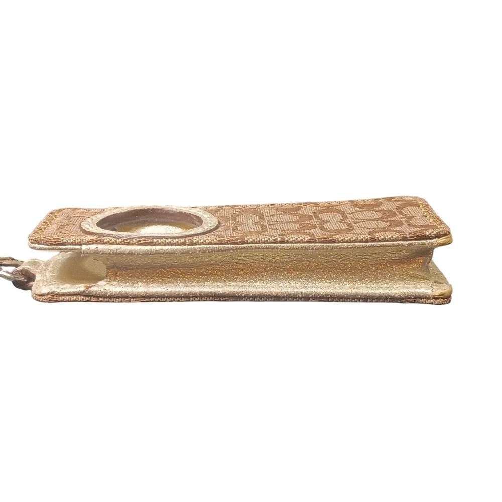 Coach Signature C Canvas iPod Shuffle 1st Gen Case Gold Khaki Lanyard‎ Vtg Y2K